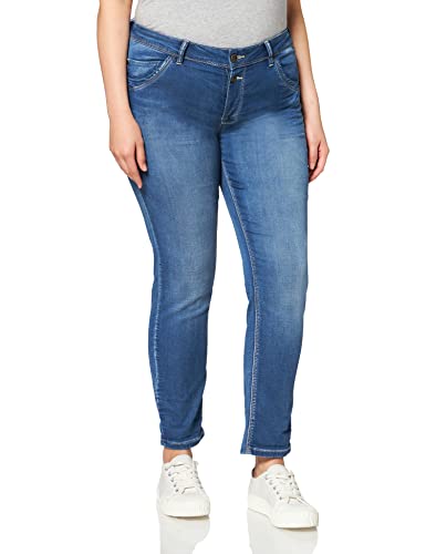 Timezone Damskie spodnie dresowe Slim Nalitz 7/8, Blue Denim Wash, 27W / 30L