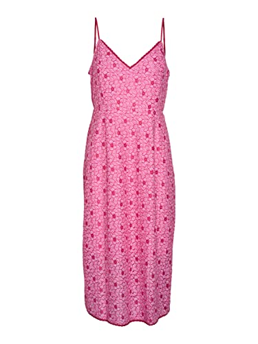 Bestseller A/S Damska sukienka VMSONEY LACE Singlet Calf Dress WVN, cukierek/szczegóły: Pink Yarrow Lines, S, Cukierki/szczegóły: różowe linie Yarrow, S