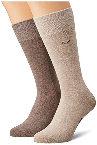 Calvin Klein Klasyczne skarpety męskie (2 sztuki), Brązowy melanż, 43-45 EU