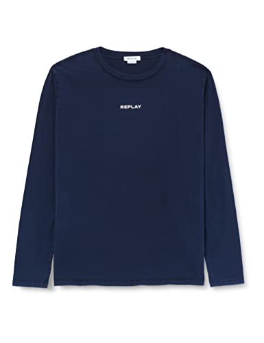 Replay T-shirt męski, 085 niebieski, XXL