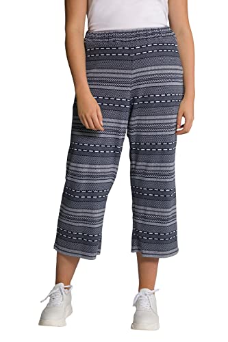 Ulla Popken Damskie spodnie Culotte, Two-Tone-Jacquard, szeroka nogawka, bawełna organiczna, Victorian Mist, 42/44