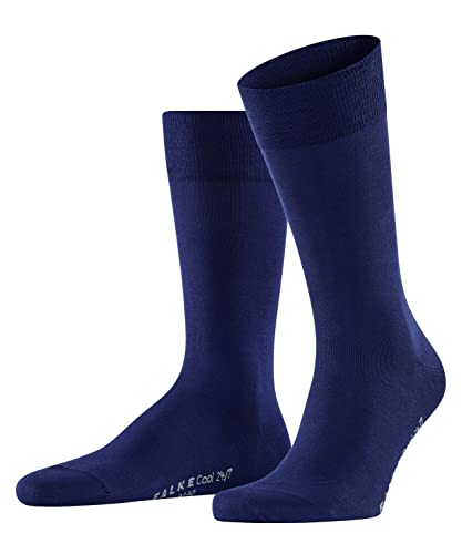 FALKE Mężczyźni Skarpety Cool 24/7 M SO Organiczna Bawełna jednokolorowe 1 Para, Niebieski (Royal Blue 6000), 39-40