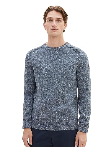 TOM TAILOR sweter męski, 32741 - Green Blue Mouline, L