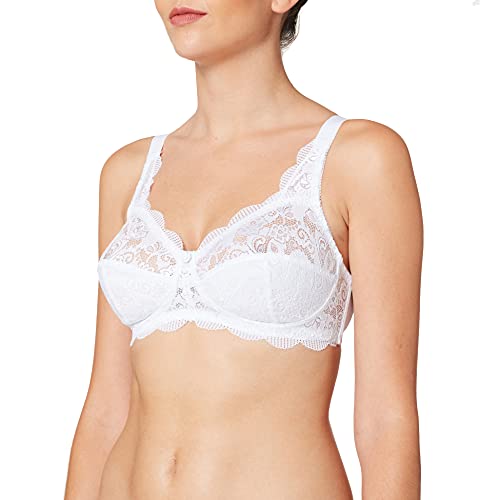 Susa Damski biustonosz z elastycznej koronki Latina bez fiszbin, biały (biały 003), 75B