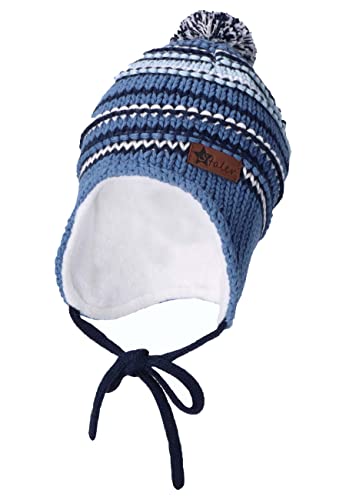 Sterntaler Chłopięca GOTS czapka z pomponem paski czapka, granatowa, 43