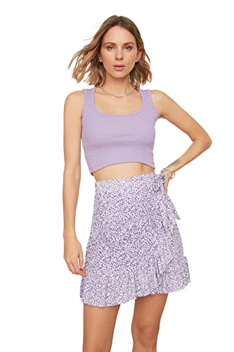Trendyol Women's Schwungrad dziergana spódnica. Skirt, fioletowy, ekstra mały