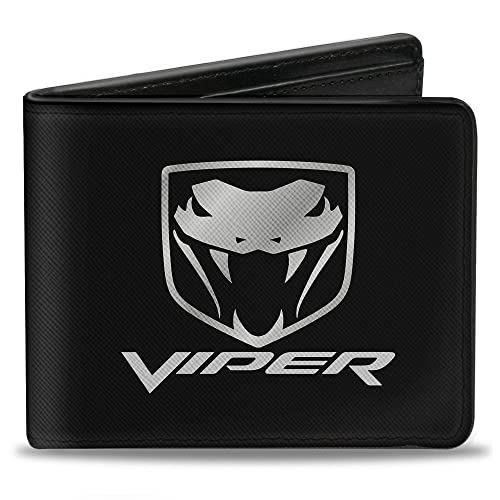 Zapięcie na zatrzask portfel unisex Dodge Viper czarny/srebrny logo dwuskładany, multi, Jeden rozmiar
