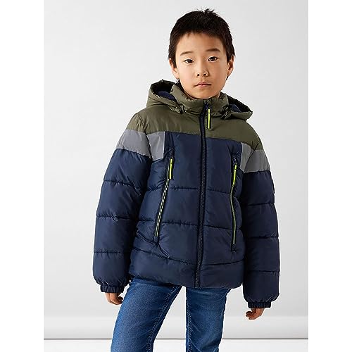NAME IT Chłopięca kurtka puchowa NKMMONTEL REFL. Block NOOS kurtka buforowa, Dark Sapphire, 158, Dark Sapphire, 158