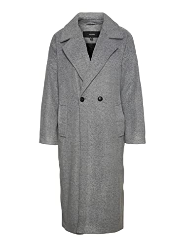 VERO MODA Damski płaszcz VMSPENCER Long Coat NOOS, Light Grey Melange, M