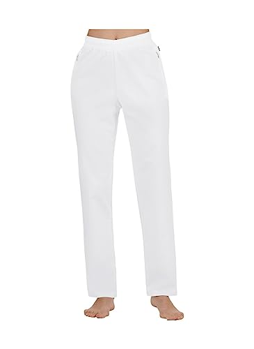 Trigema Damskie spodnie rekreacyjne ze 100% bawełny, biały (biały 001), 3XL