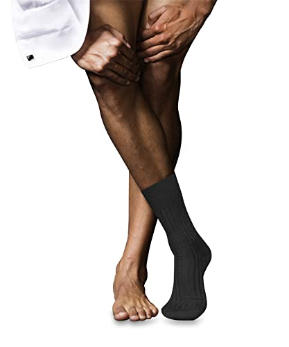 FALKE Mężczyźni Skarpety No. 13 M SO Najlepsza Bawełna jednokolorowe 1 Para, Szary (Anthracite Melange 3095), 43-44