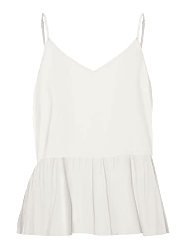 VERO MODA Women's VMMILAN SL WVN Top, śnieżna biel, rozmiar XS, Snow White, XS