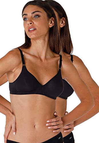 Lovable Damski biustonosz bawełniany (2 sztuki), czarny, 95D