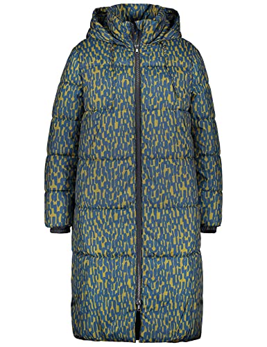 Samoon Damski płaszcz 150027-21523, niewełna, wzór Dark Star Fruit, 46