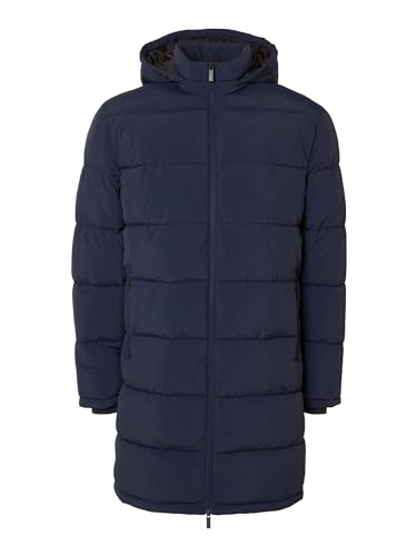 SELETED HOMME Męski płaszcz pikowany Slhcooper Puffer Coat Noos, niebieski, M