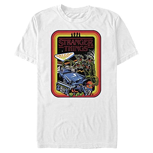 Stranger Things Men's Retro Mash Short Sleeve T-shirt męski, biały, S, biały, S