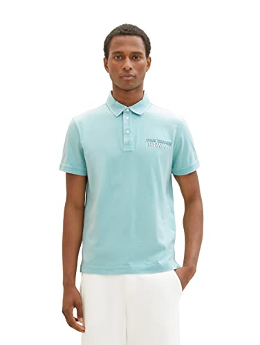 TOM TAILOR Męska koszulka polo, 1036414, 31046 niebieski tybetański kamień, S, 31046 – niebieski kamień tybetański, S