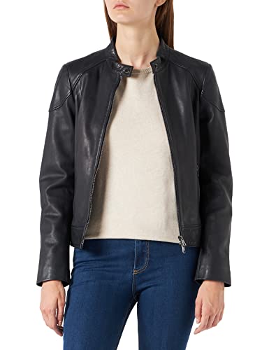 BOSS Damska kurtka skórzana C_Saflima1, niebieski (Open Blue), 36 (DE)