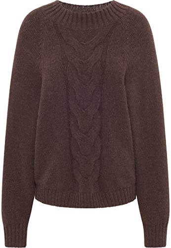 RISA Sweter damski z dzianiny 25825302, brązowy, XS-S