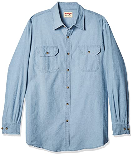 Wrangler Authentics Męska koszula z długim rękawem Authentics Classic Woven, Jasny kambray, S