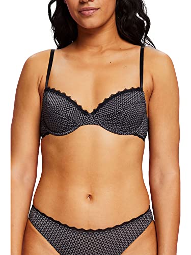 ESPRIT Damski biustonosz z fiszbinami z mikronadrukiem, 003, 75D