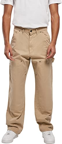 Urban Classics Double Knee Stolarz iwacz Spodnie Męskie, Beżowy Union, 36