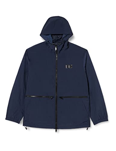 Armani Exchange Męska bluza z kapturem, zapinana na zamek błyskawiczny kurtka, NIEBIESKI, S