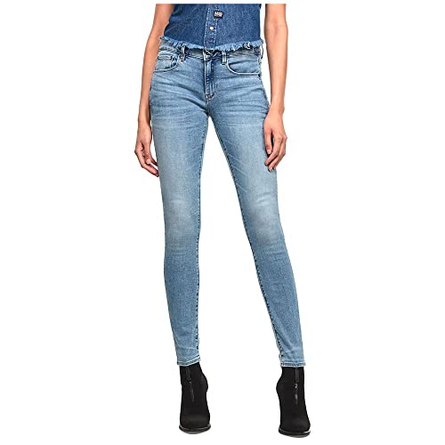 G-STAR RAW 3301 Mid Skinny Wmn Dżinsy damskie, Lt Indigo Aged, 28W / 32L