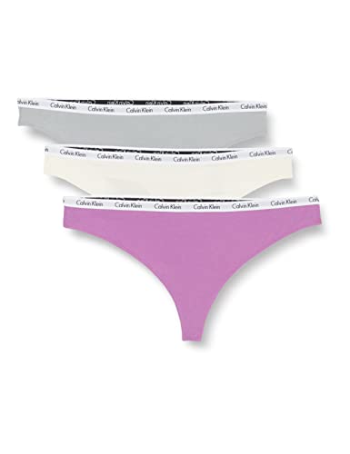 Calvin Klein Majtki stringi damskie, Srebrny/waniliowy/irys, XL