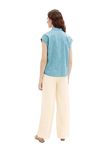 TOM TAILOR Damska bluzka koszulowa Basic, 31668 – zielony (Petrol Green), 34