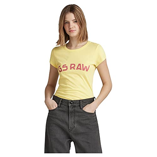 G-STAR RAW Slim Chest Print R T Wmn Ss Kurtka damska, lemonade, XS