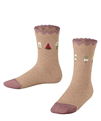 FALKE Uniseks - dzieci Skarpety Ice Cream K SO Bawełna z wzorem 1 Para, Pomarańczowy (Coral 8677), 19-22 (1-2 lata)