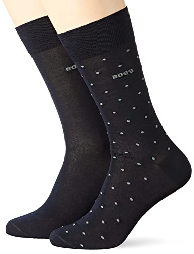BOSS Męskie skarpetki 2P RS Dots MC Regular_Socks, ciemnoniebieskie, 43-46, Dark Blue401, 43-46