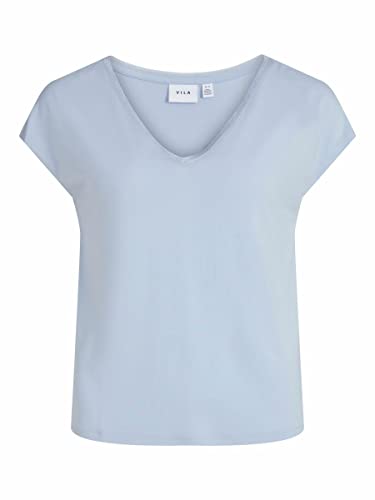Vila Damska koszulka Vimodala z dekoltem w serek S/S Top/Su-Noos, Kentucky Blue, M