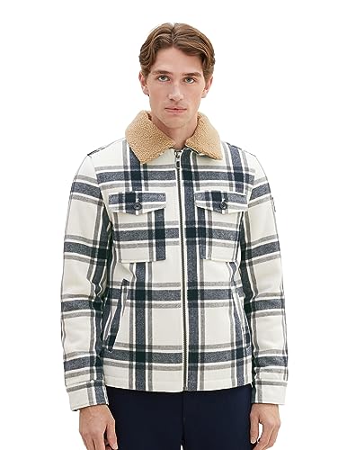 TOM TAILOR Kurtka męska, 32517 – beżowy wool Check, S