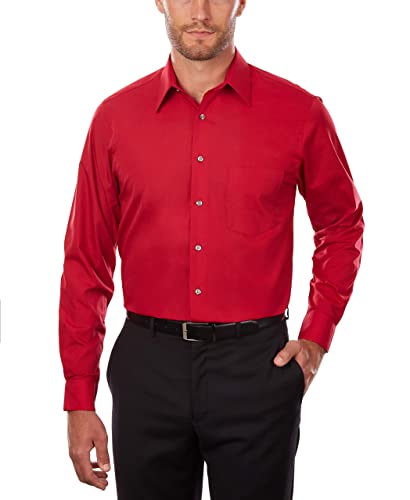 Van Heusen Męska koszula z dużą sukienką wysoki krój Popelina
