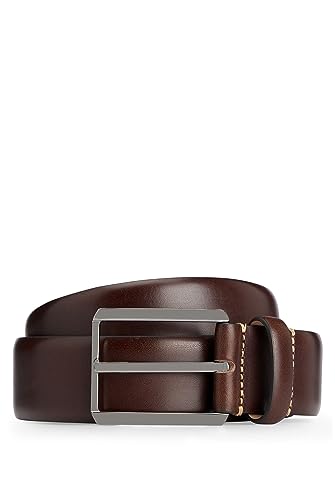 BOSS Męski pasek T-Leo_Sz35, ciemnobrązowy 209, 110, Dark Brown209