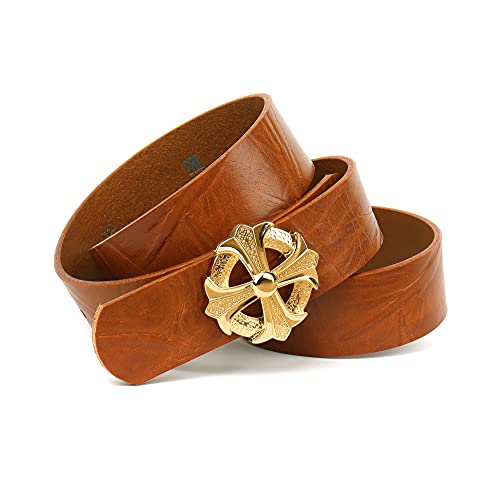 Anthoni Crown Unisex pasek skórzany pasek, jasnobrązowy, 110