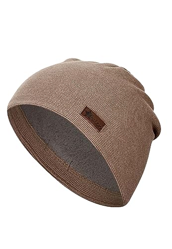Sterntaler Chłopięca czapka beanie w paski, beżowy, 49