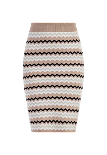 faina Spódnica midi z dzianiny damska 11026719, Beżowy, wielokolorowy, XL