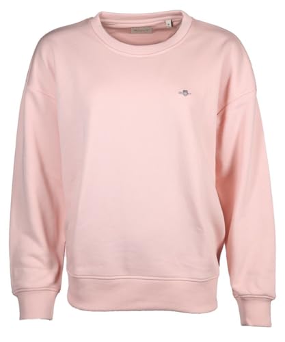 GANT Damska bluza REL Shield C-Neck Sweat, Faded PINK, standardowa, Faded Pink