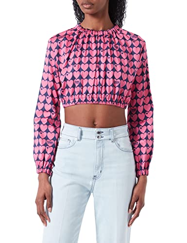 Love Moschino Damska bluza Cropped, Niebieski fuksja, 40