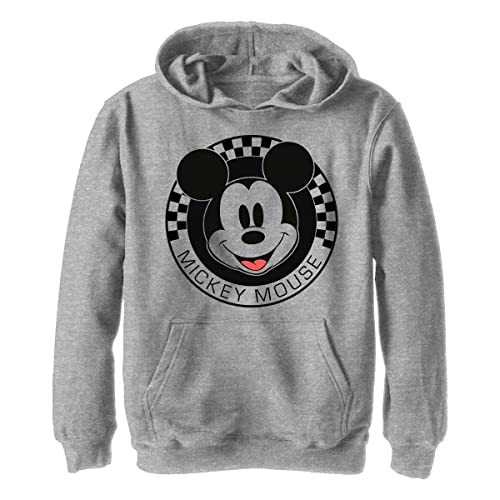 Disney Chłopięca bluza z kapturem Myszka Miki w kratę, Athletic Heather, S