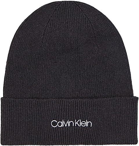 Calvin Klein Damska czapka Essential Knit Beanie z dodatkiem kaszmiru, Ck czarny, jeden rozmiar