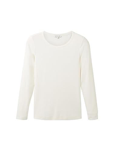 TOM TAILOR Damska koszulka z długim rękawem, 10315-Whisper White, XS