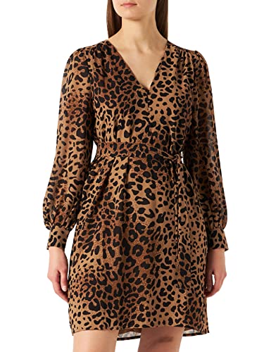 Vila Sukienka damska Vimicada Print L/S Dress/Dc/Su, Tigers Eye/Aop:leo, 36 PL