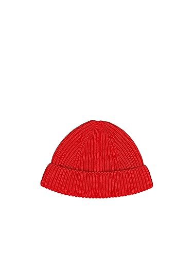 ESPRIT Prążkowana czapka beanie, 100% bawełna, czerwony, jeden rozmiar