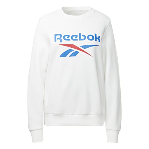 Reebok Damska bluza polarowa z dużym logo, biała, XS, biały, XS