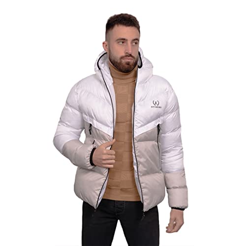 Just Emporio męska kurtka z kapturem dla dorosłych, biała/szara, WHITE/GREY, M