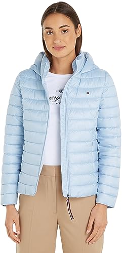 Tommy Hilfiger Damska kurtka z wyściełanym logo CL LW, Breezy Blue, XXS, Niebieski bryzowy